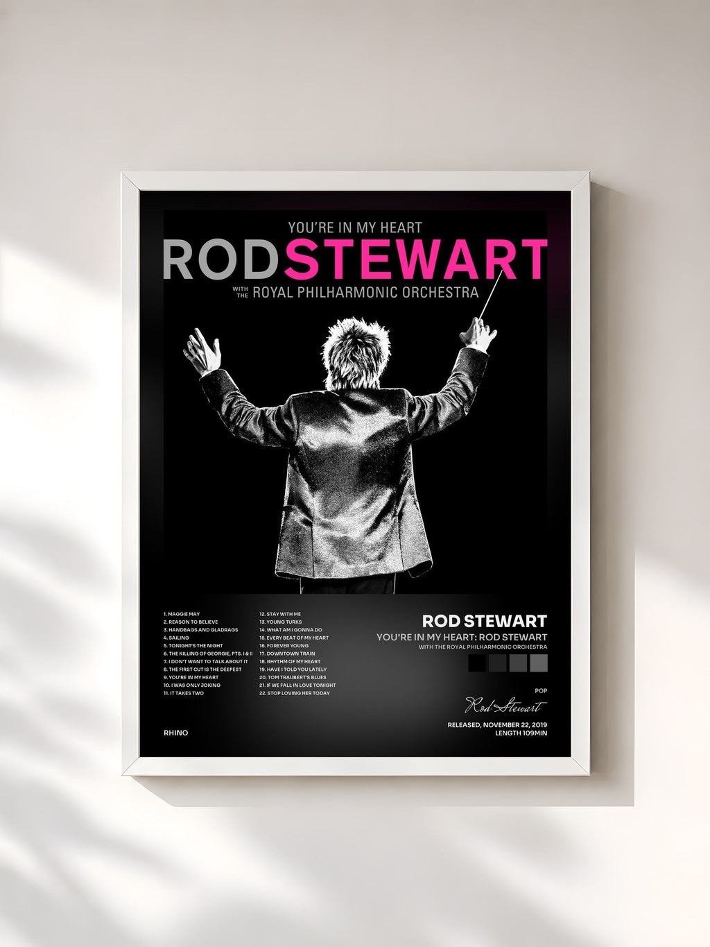 #blanc You're In My Heart: Rod Stewart (with The Royal Philharmonic Orchestra) by Rod Stewart as a framed art print, white frame, printed and framed in France