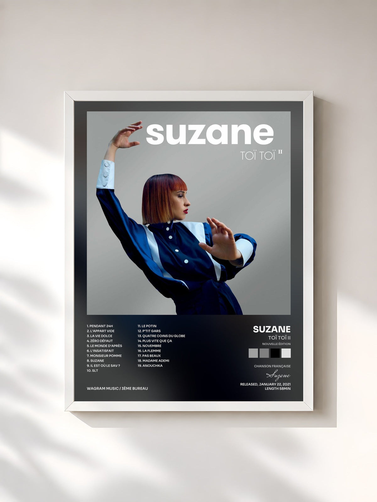 #blanc Tableau de l'album Toï Toï II (Nouvelle édition) de Suzane, cadre blanc, imprimé et encadré en France