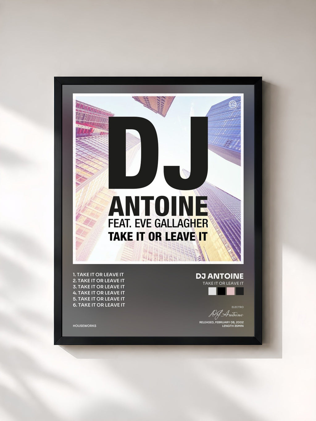 #noir Take It or Leave It von DJ Antoine als gerahmter Kunstdruck, schwarzer Rahmen, gedruckt und gerahmt in Frankreich