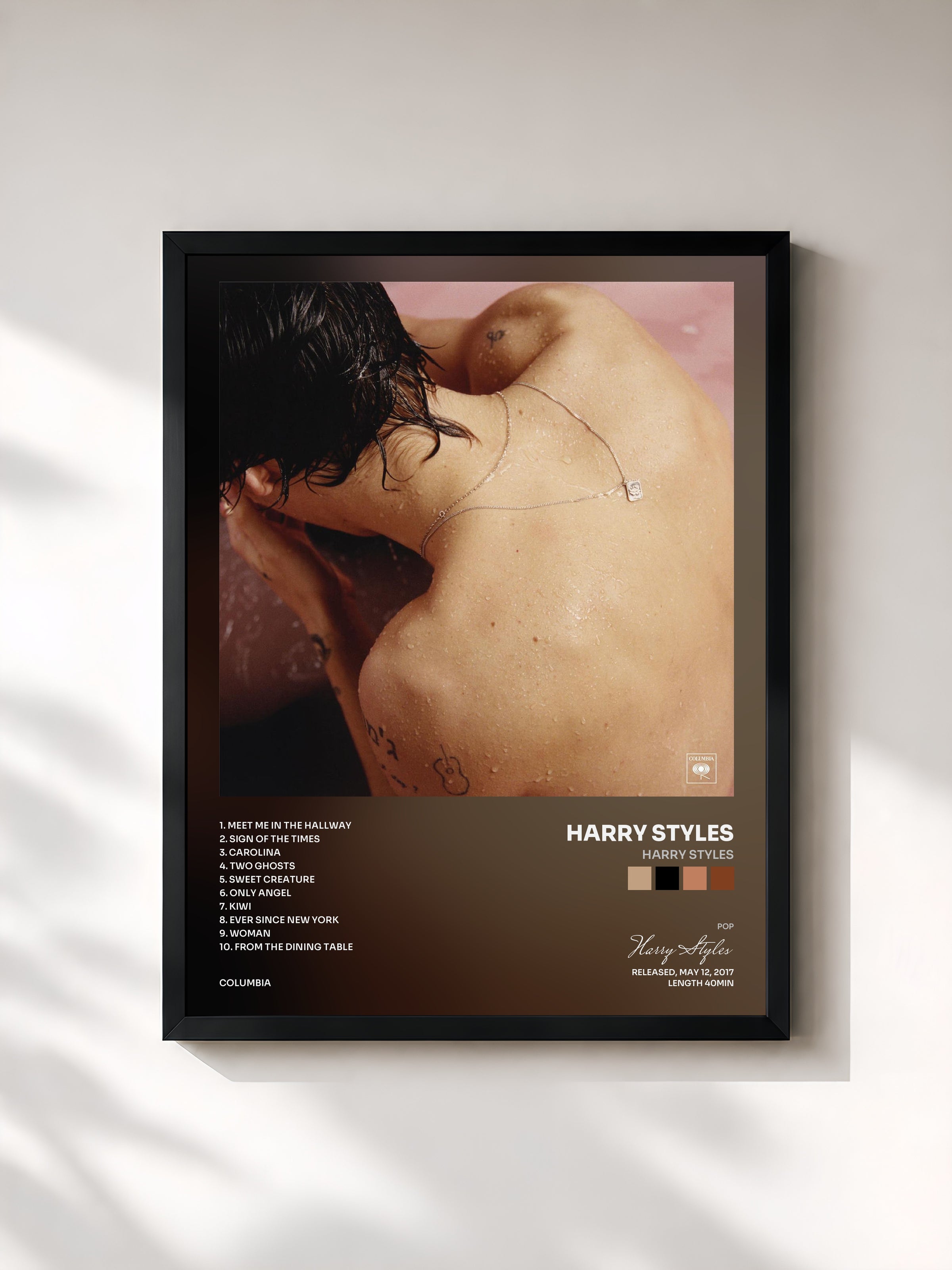 #noir Harry Styles di Harry Styles in stampa incorniciata, cornice nera, stampata e incorniciata in Francia