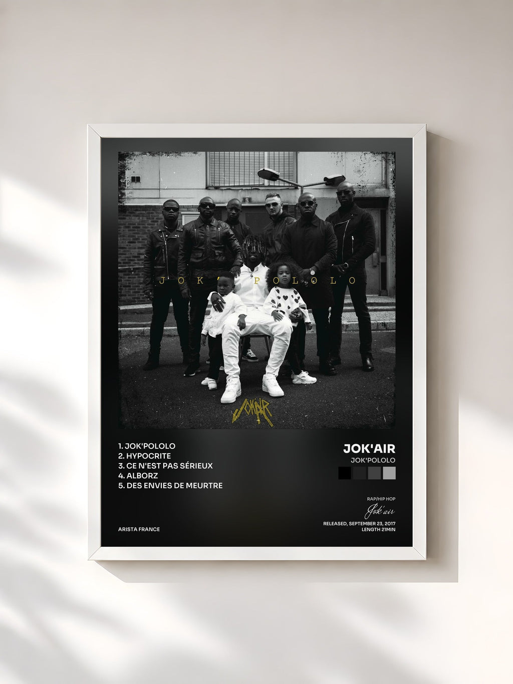 #blanc Tableau de l'album Jok'Pololo de Jok'air, cadre blanc, imprimé et encadré en France
