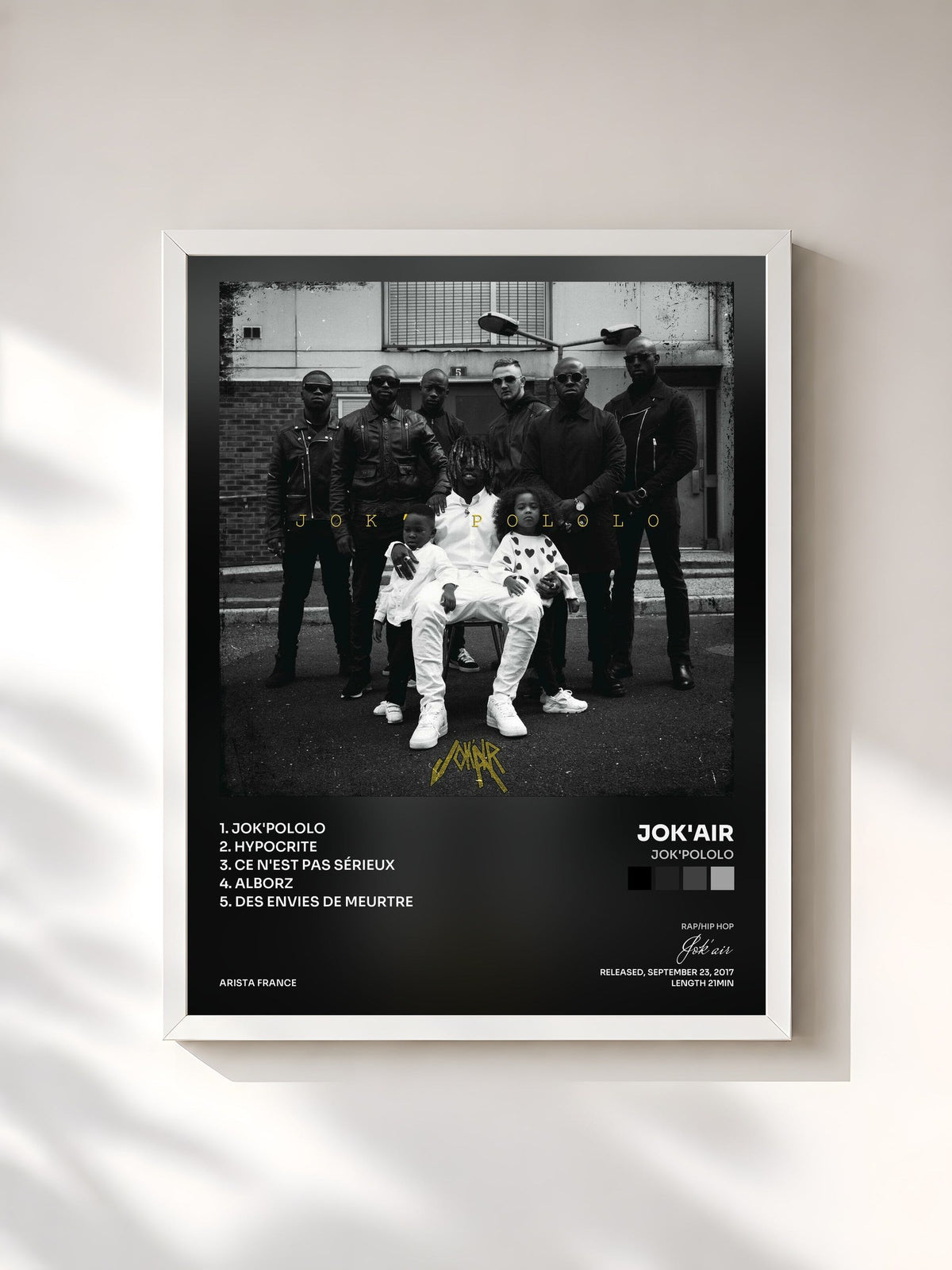 #blanc Tableau de l'album Jok'Pololo de Jok'air, cadre blanc, imprimé et encadré en France