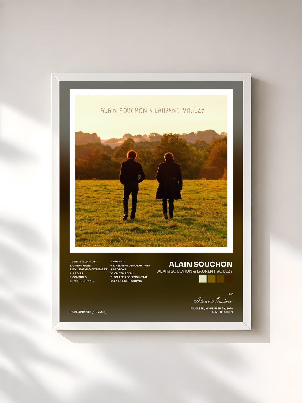 #blanc Alain Souchon & Laurent Voulzy di Alain Souchon in stampa incorniciata, cornice bianca, stampata e incorniciata in Francia