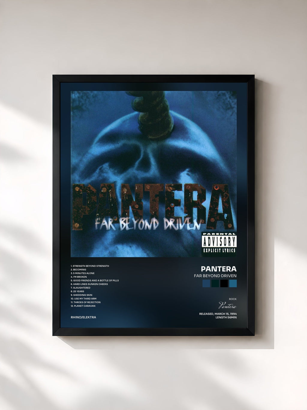#noir Far Beyond Driven von Pantera als gerahmter Kunstdruck, schwarzer Rahmen, gedruckt und gerahmt in Frankreich