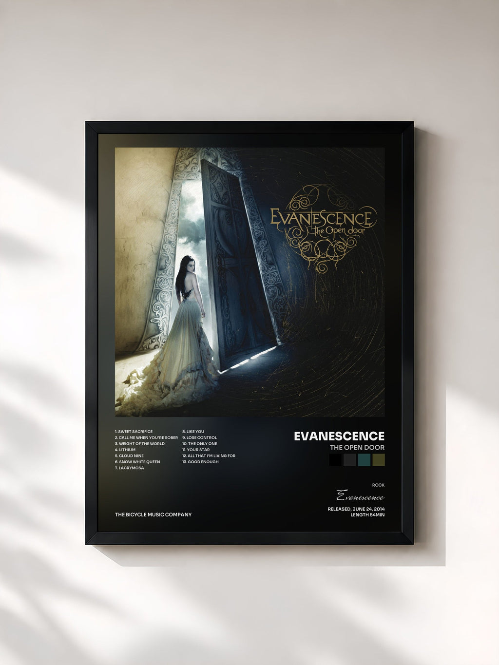 #noir The Open Door de Evanescence en lámina enmarcada, marco negro, impresa y enmarcada en Francia