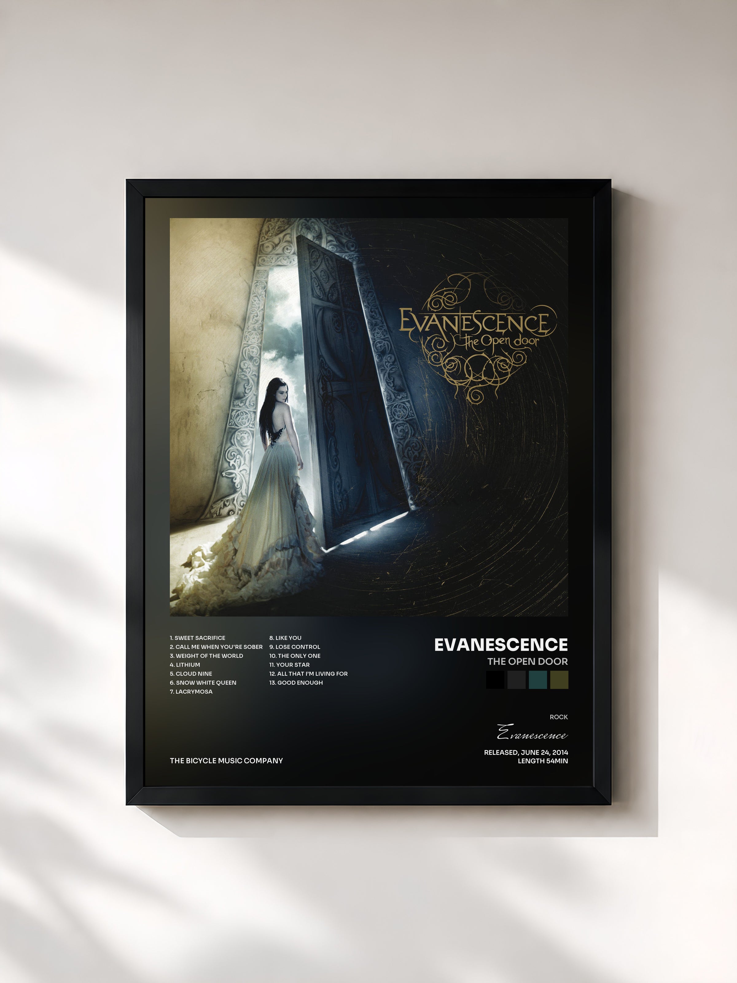 #noir The Open Door by Evanescence as a framed art print, black frame, printed and framed in France