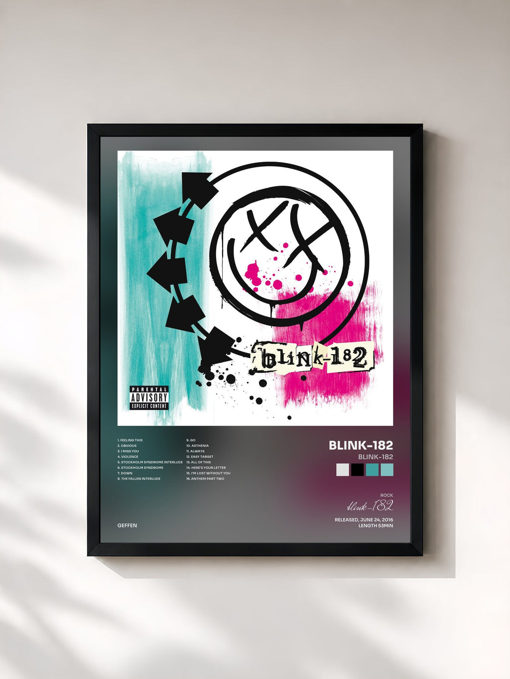#noir blink-182 di blink-182 in stampa incorniciata, cornice nera, stampata e incorniciata in Francia