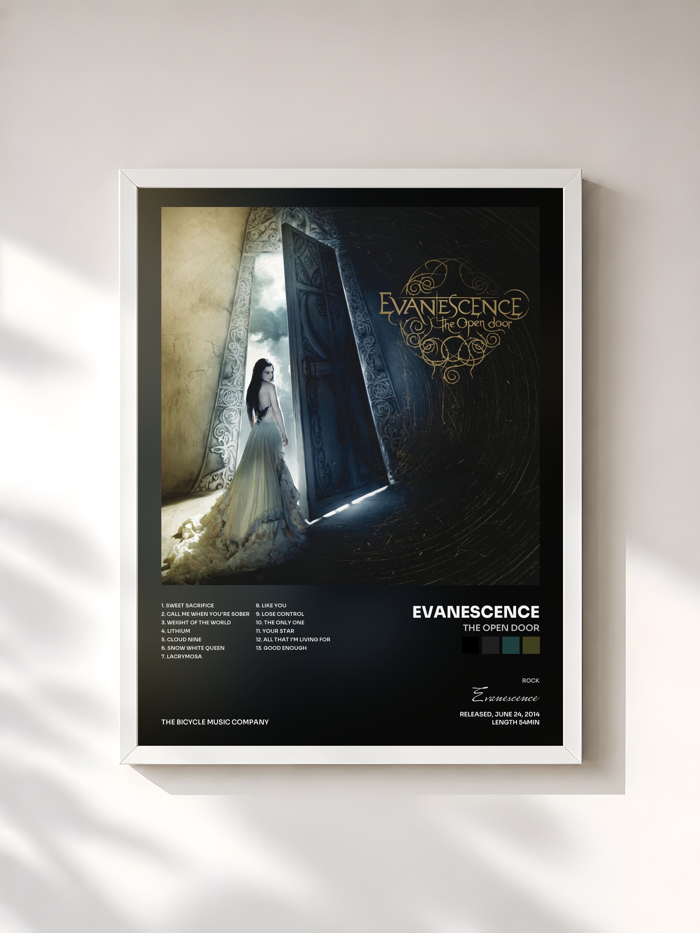 #blanc The Open Door by Evanescence as a framed art print, white frame, printed and framed in France