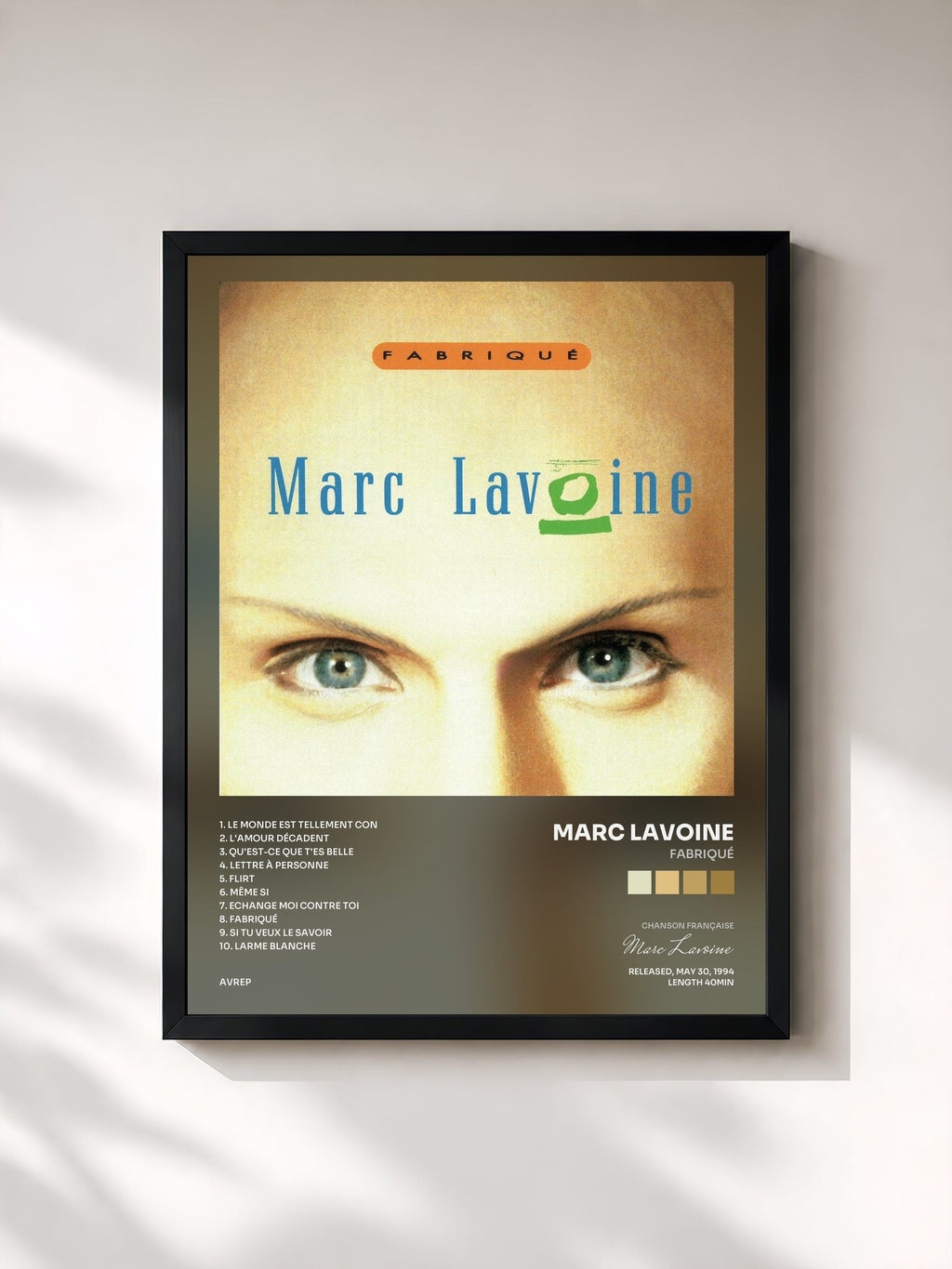 #noir Fabriqué di Marc Lavoine in stampa incorniciata, cornice nera, stampata e incorniciata in Francia