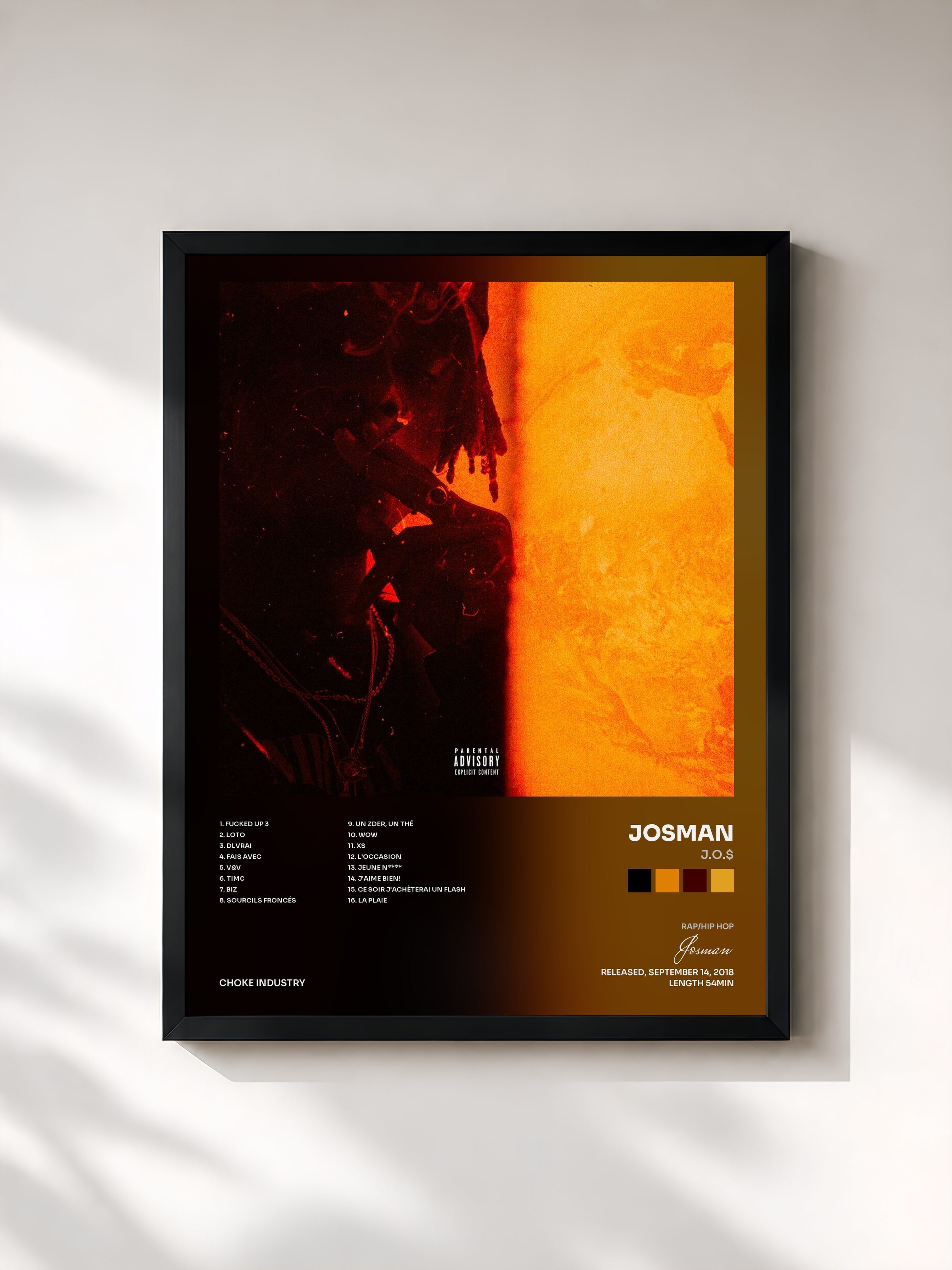 #noir Tableau de l'album J.O.$ de Josman, cadre noir, imprimé et encadré en France
