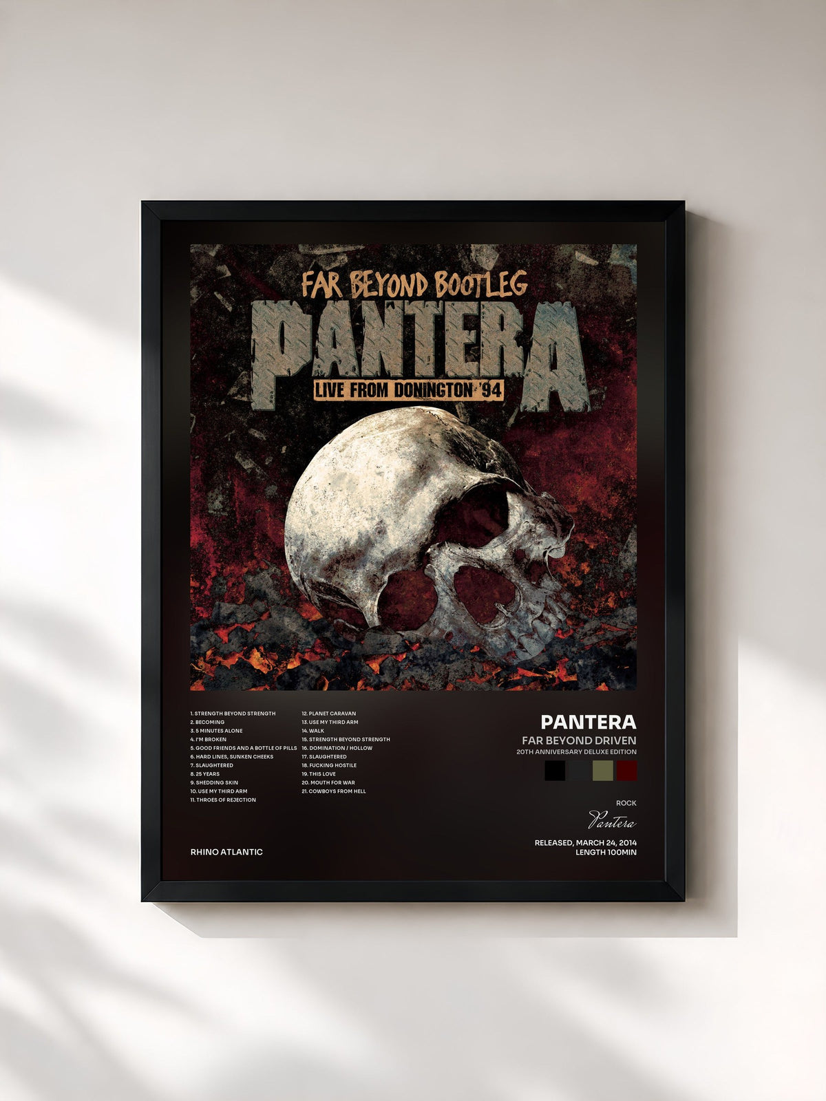 #noir Tableau de l'album Far Beyond Driven (20th Anniversary Deluxe Edition) de Pantera, cadre noir, imprimé et encadré en France