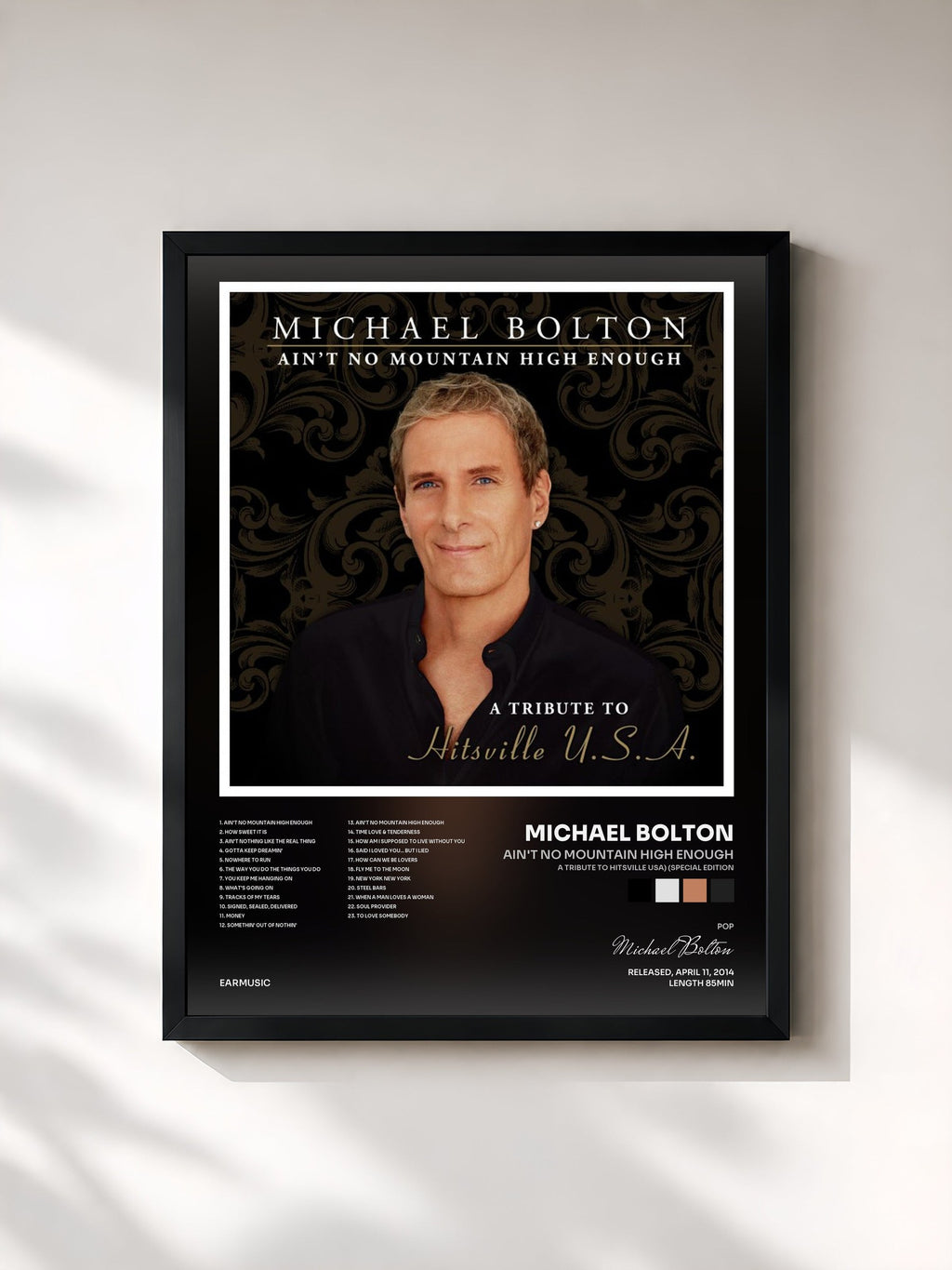 #noir Ain't No Mountain High Enough (A Tribute to Hitsville USA) (Special Edition) by Michael Bolton as a framed art print, black frame, printed and framed in France