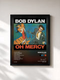#noir Tableau de l'album Oh Mercy de Bob Dylan, cadre noir, imprimé et encadré en France