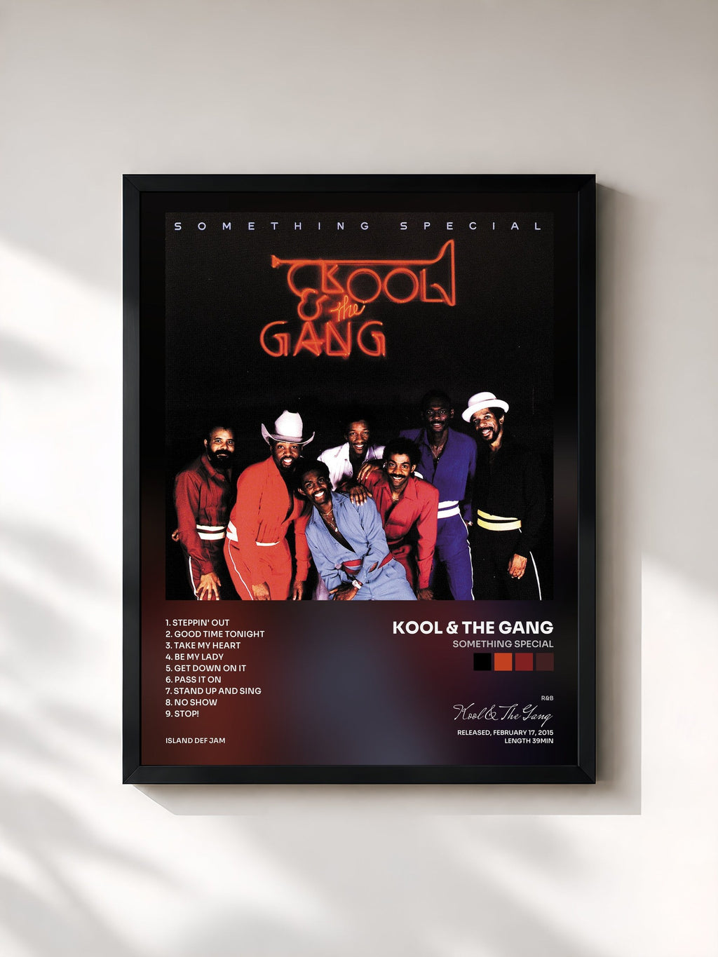 #noir Something Special von Kool & The Gang als gerahmter Kunstdruck, schwarzer Rahmen, gedruckt und gerahmt in Frankreich
