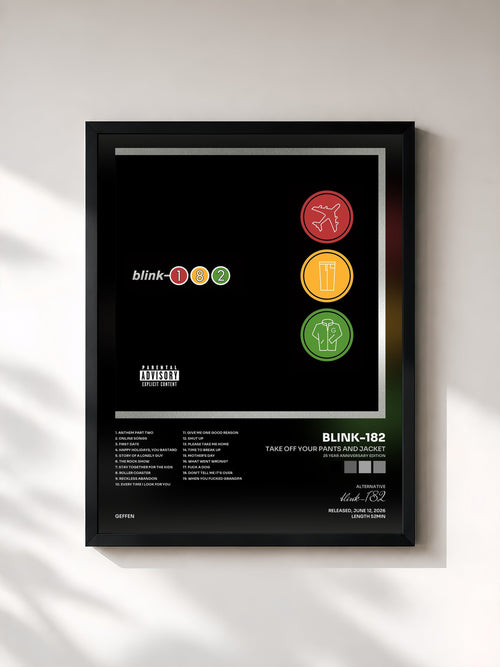 blink-182 · Take Off Your Pants And Jacket (25 Year Anniversary Edition) — Affiche encadrée