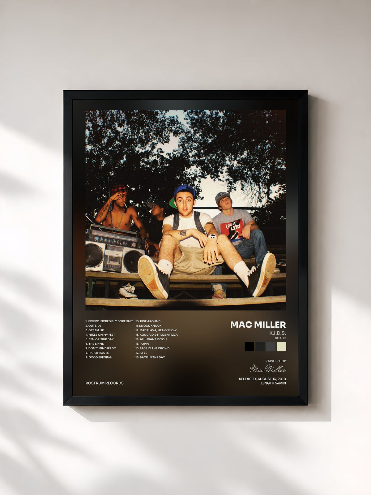 #noir K.I.D.S. (Deluxe) by Mac Miller as a framed art print, black frame, printed and framed in France
