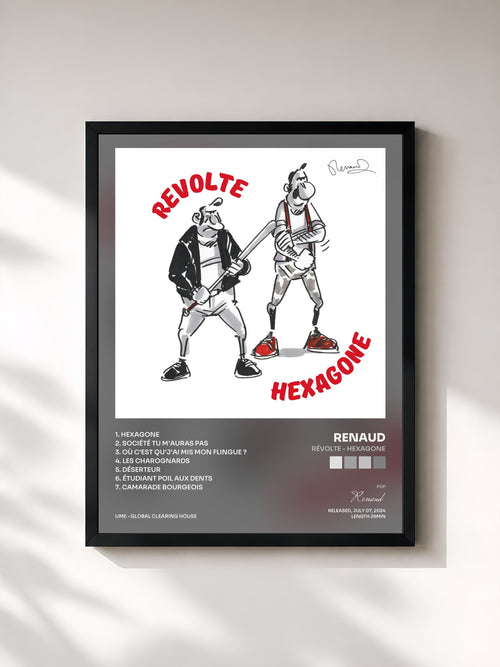 Renaud · Révolte - Hexagone — Affiche encadrée