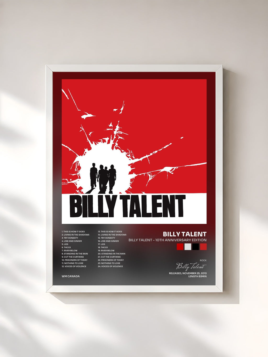 #blanc Billy Talent - 10th Anniversary Edition by Billy Talent as a framed art print, white frame, printed and framed in France