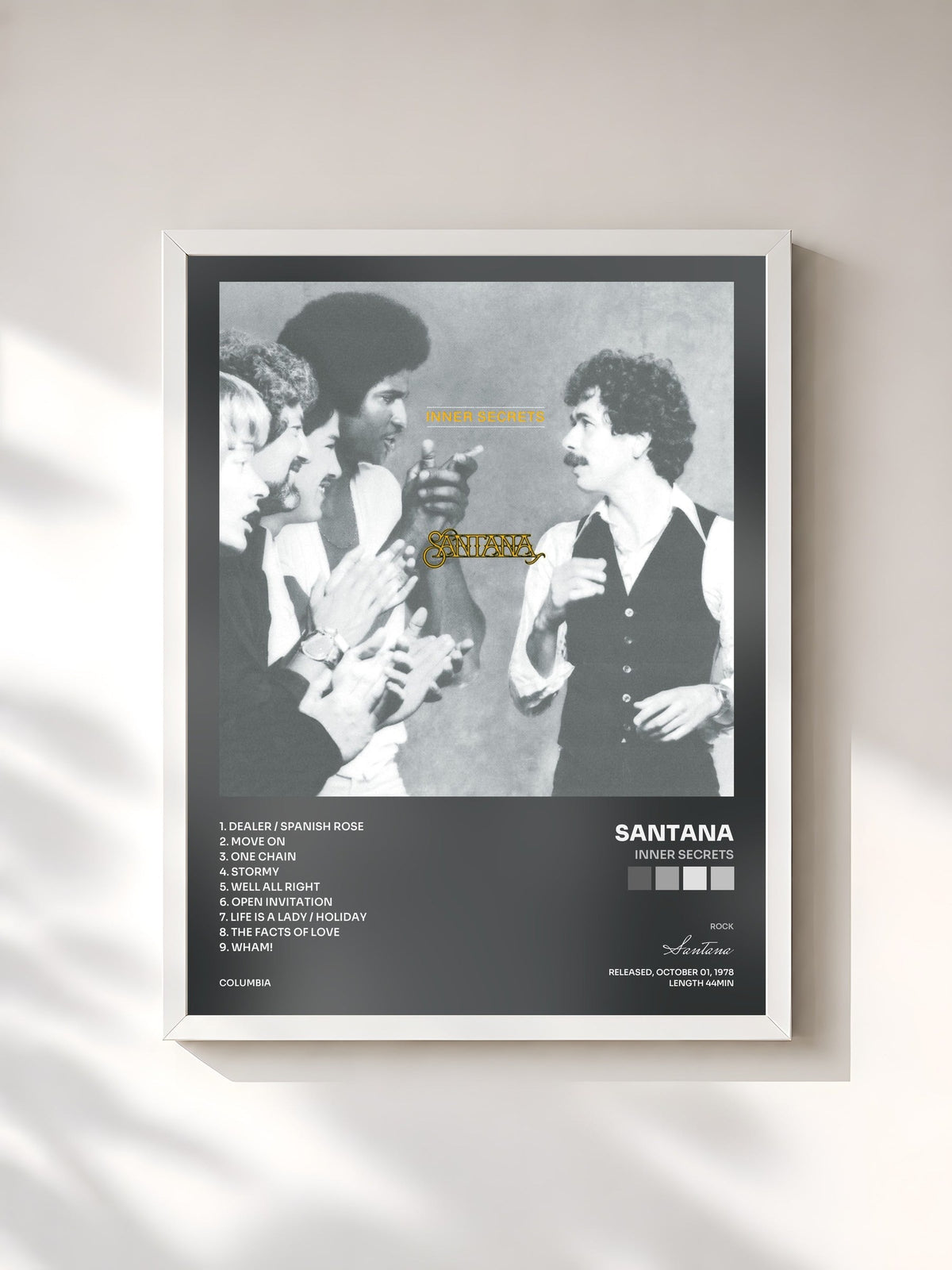 #blanc Inner Secrets by Santana as a framed art print, white frame, printed and framed in France