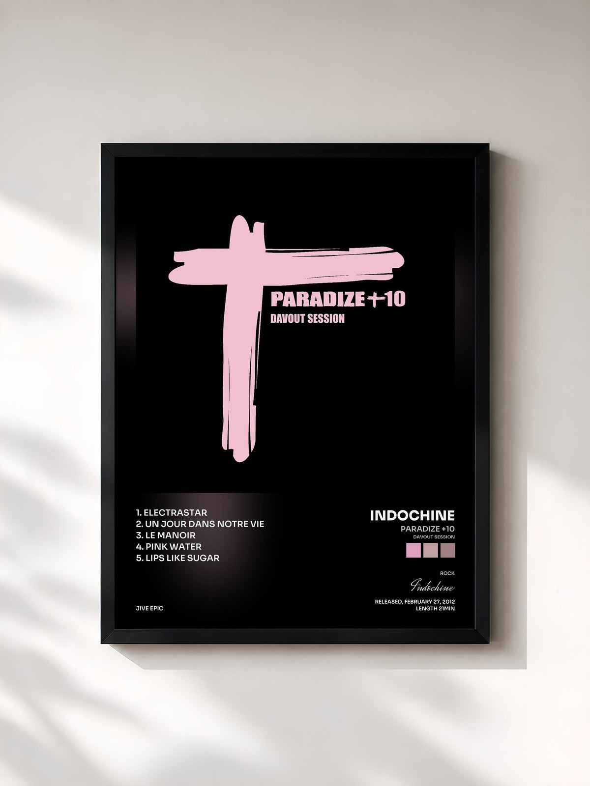 #noir Paradize +10 (Davout Session) by Indochine as a framed art print, black frame, printed and framed in France