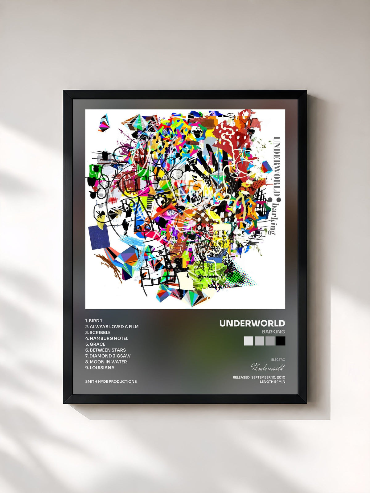 #noir Barking by Underworld as a framed art print, black frame, printed and framed in France