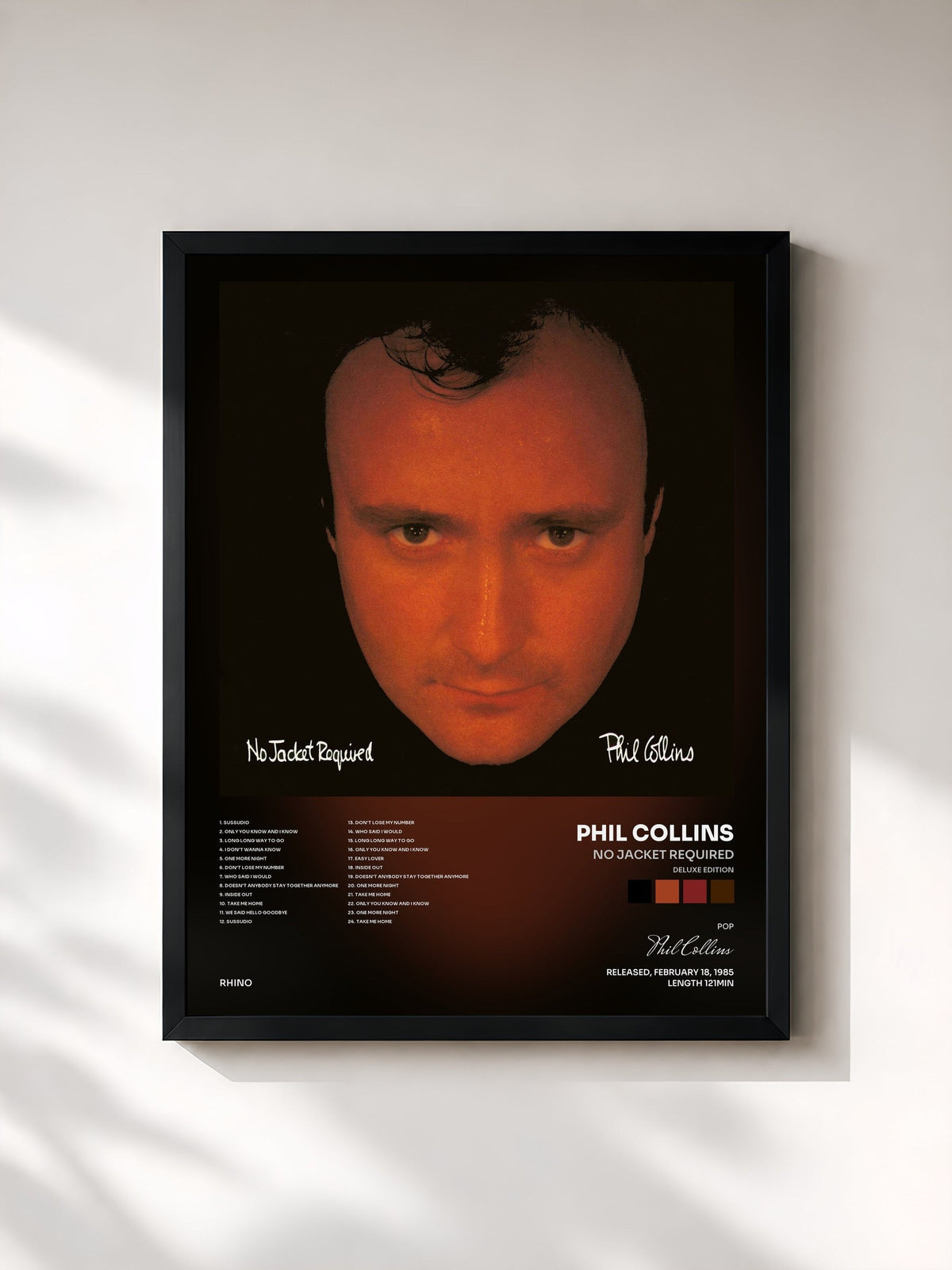 #noir Tableau de l'album No Jacket Required (Deluxe Edition) de Phil Collins, cadre noir, imprimé et encadré en France