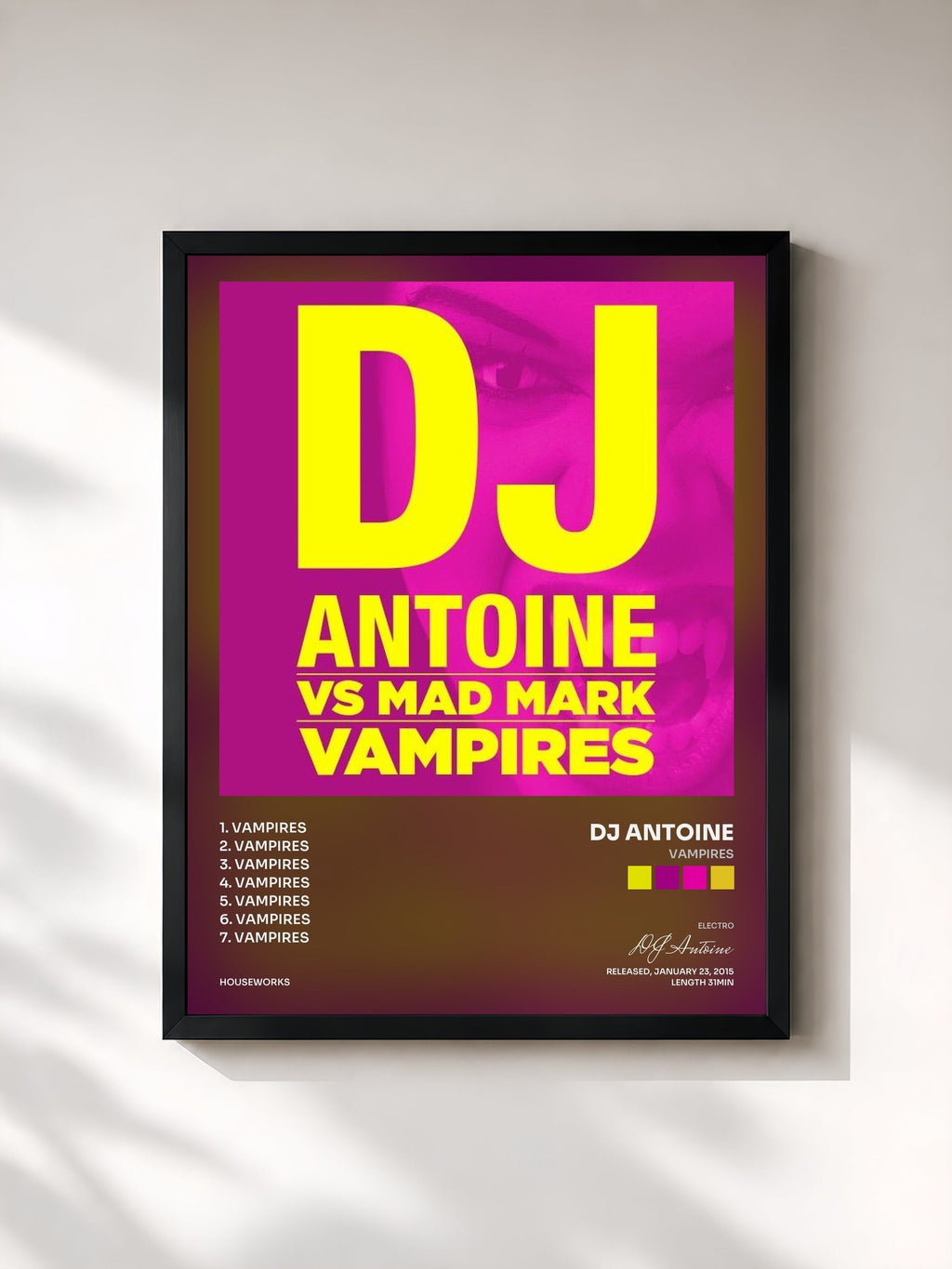 #noir Vampires di DJ Antoine in stampa incorniciata, cornice nera, stampata e incorniciata in Francia