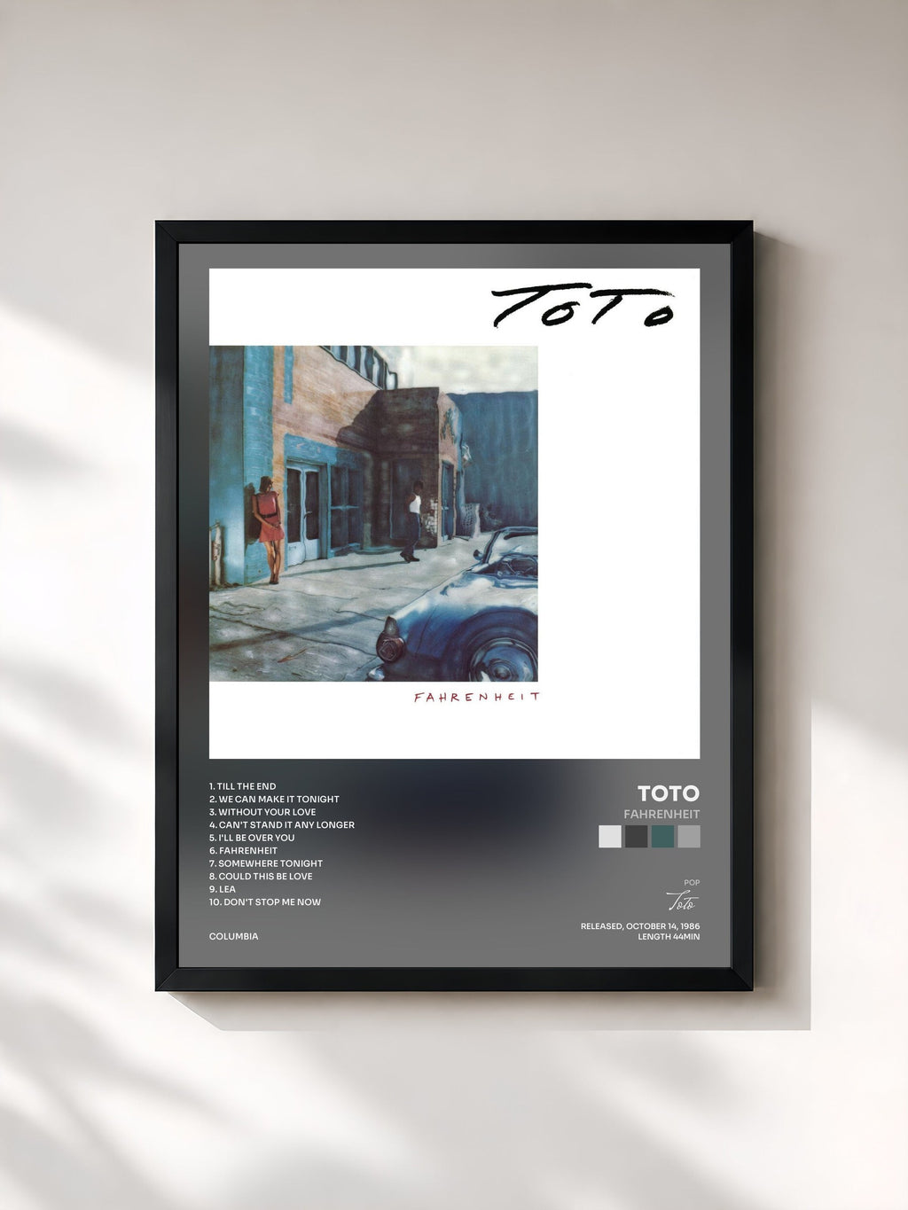 #noir Fahrenheit von Toto als gerahmter Kunstdruck, schwarzer Rahmen, gedruckt und gerahmt in Frankreich