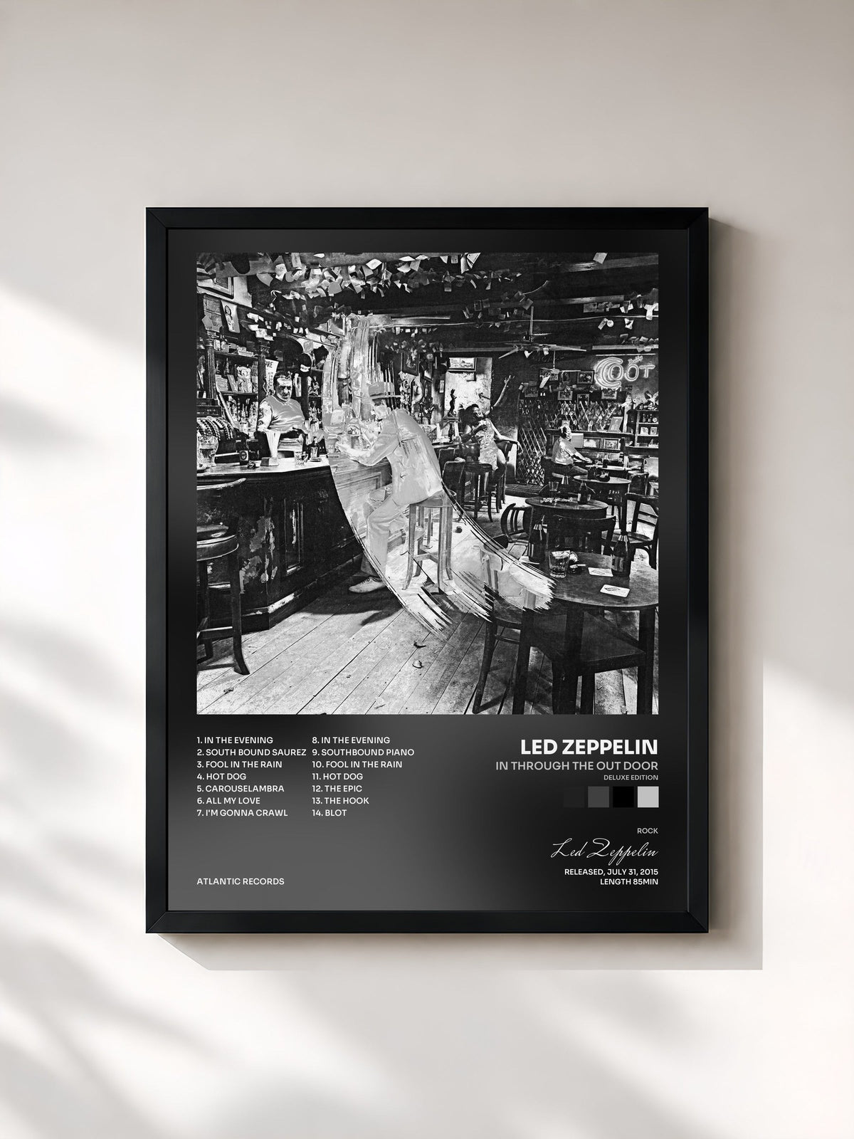#noir Tableau de l'album In Through the out Door (Deluxe Edition) de Led Zeppelin, cadre noir, imprimé et encadré en France