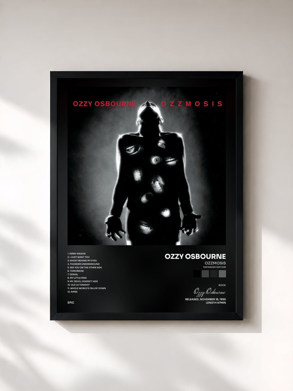 #noir Ozzmosis (Expanded Edition) di Ozzy Osbourne in stampa incorniciata, cornice nera, stampata e incorniciata in Francia