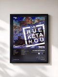 #noir En attendant les caravanes... by La Rue Kétanou as a framed art print, black frame, printed and framed in France