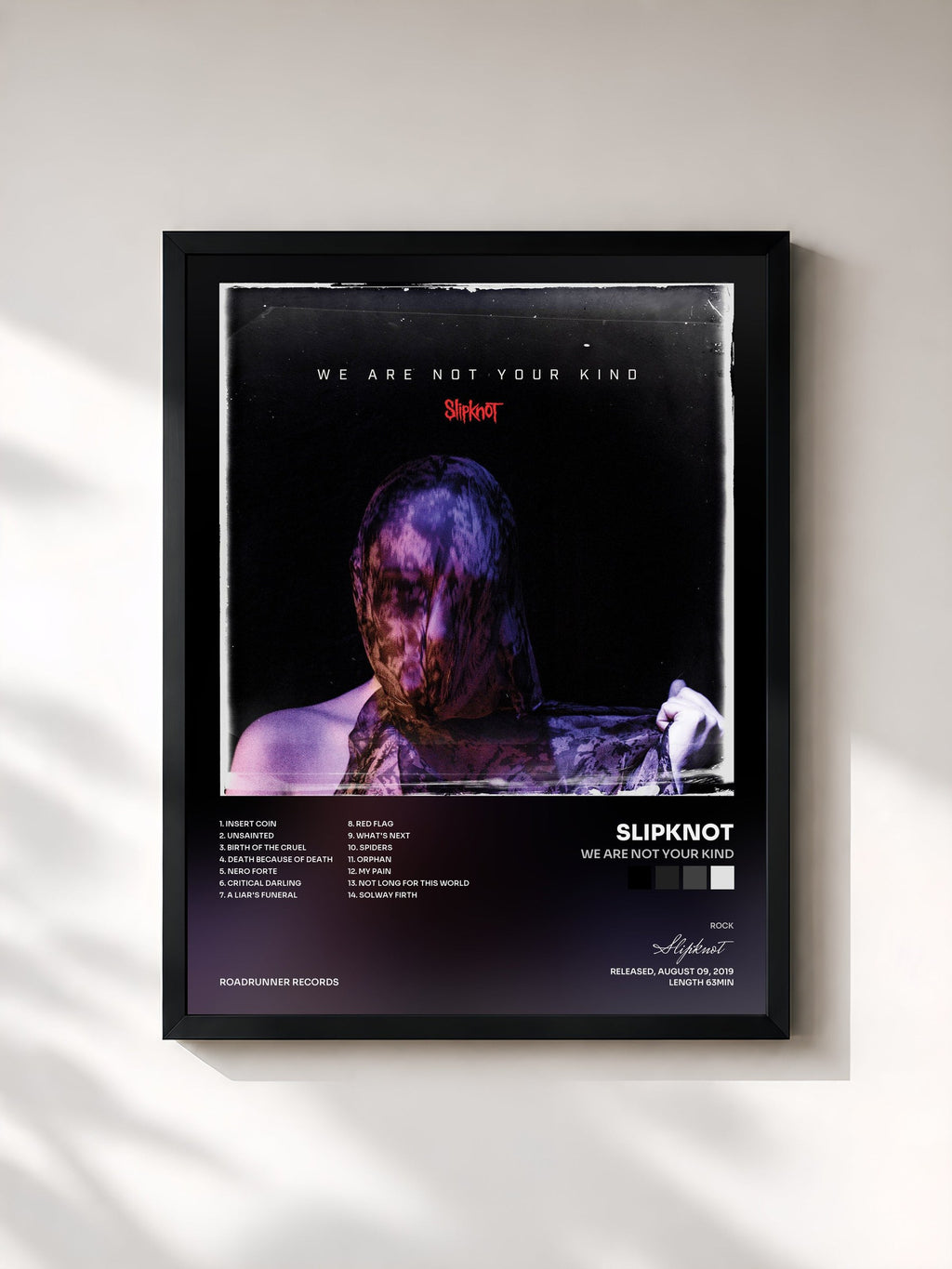 #noir We Are Not Your Kind de Slipknot en lámina enmarcada, marco negro, impresa y enmarcada en Francia
