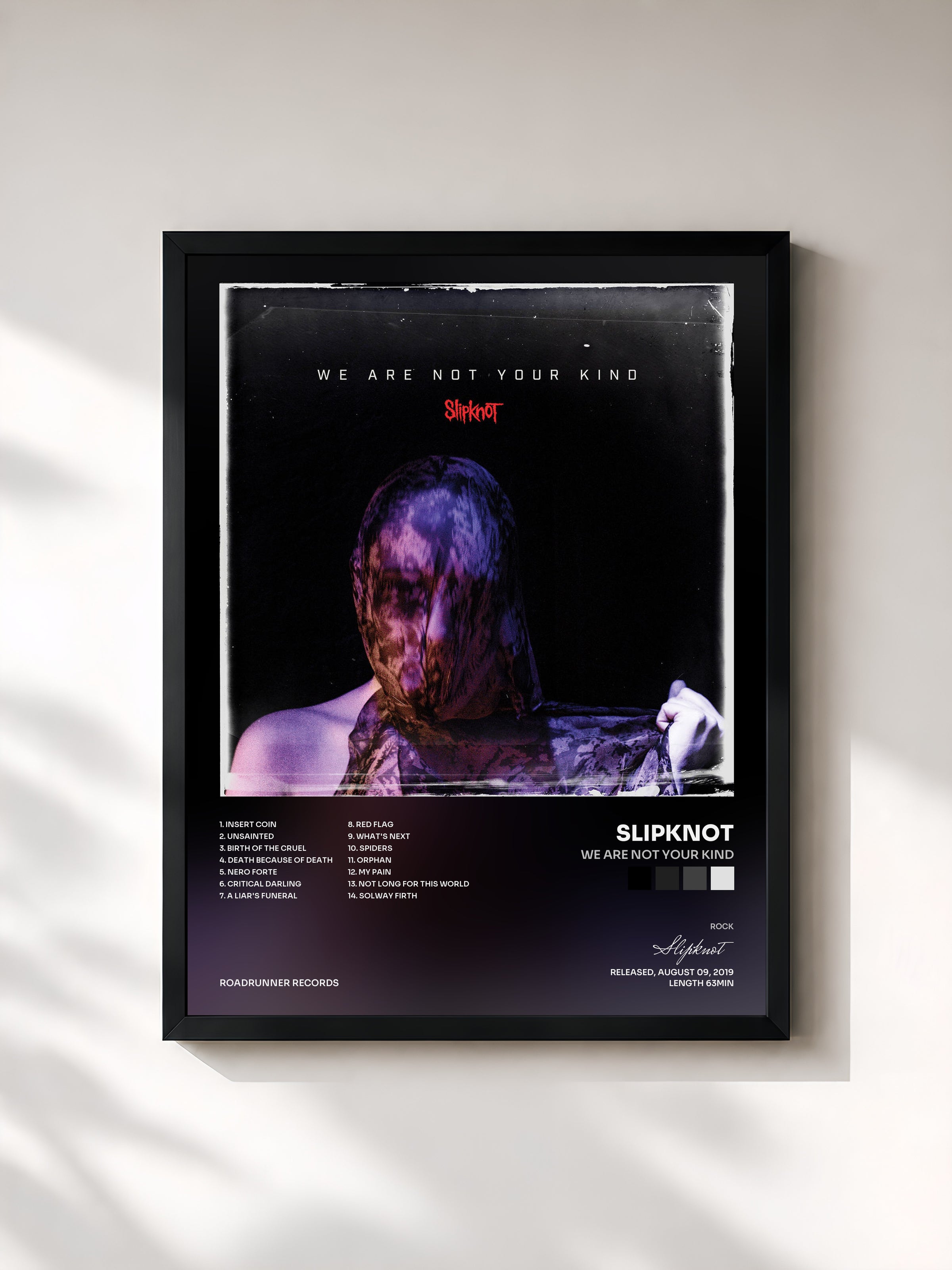#noir We Are Not Your Kind by Slipknot as a framed art print, black frame, printed and framed in France
