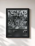 #noir Wheels Of Fire de Cream en lámina enmarcada, marco negro, impresa y enmarcada en Francia