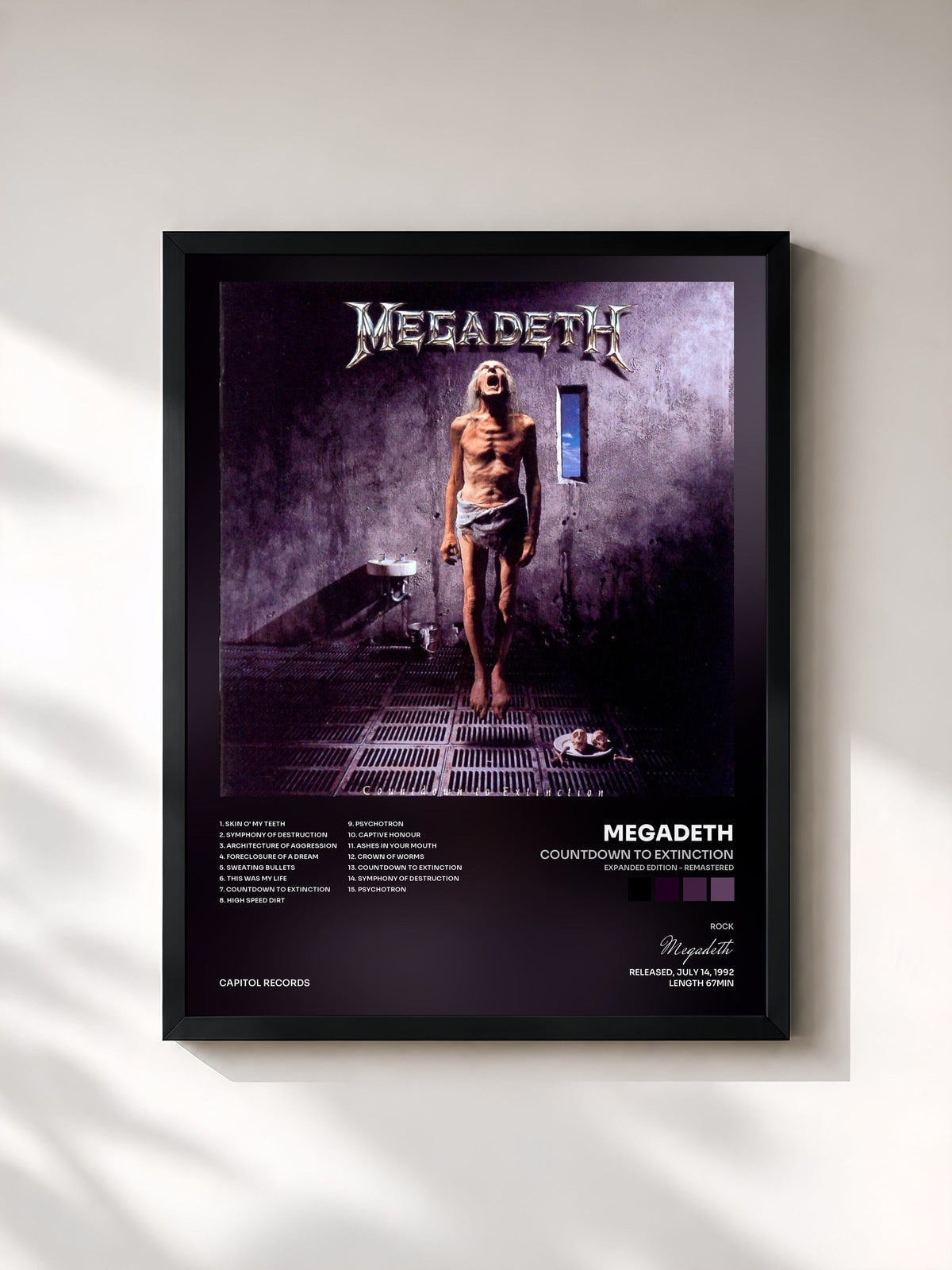 #noir Tableau de l'album Countdown To Extinction (Expanded Edition - Remastered) de Megadeth, cadre noir, imprimé et encadré en France