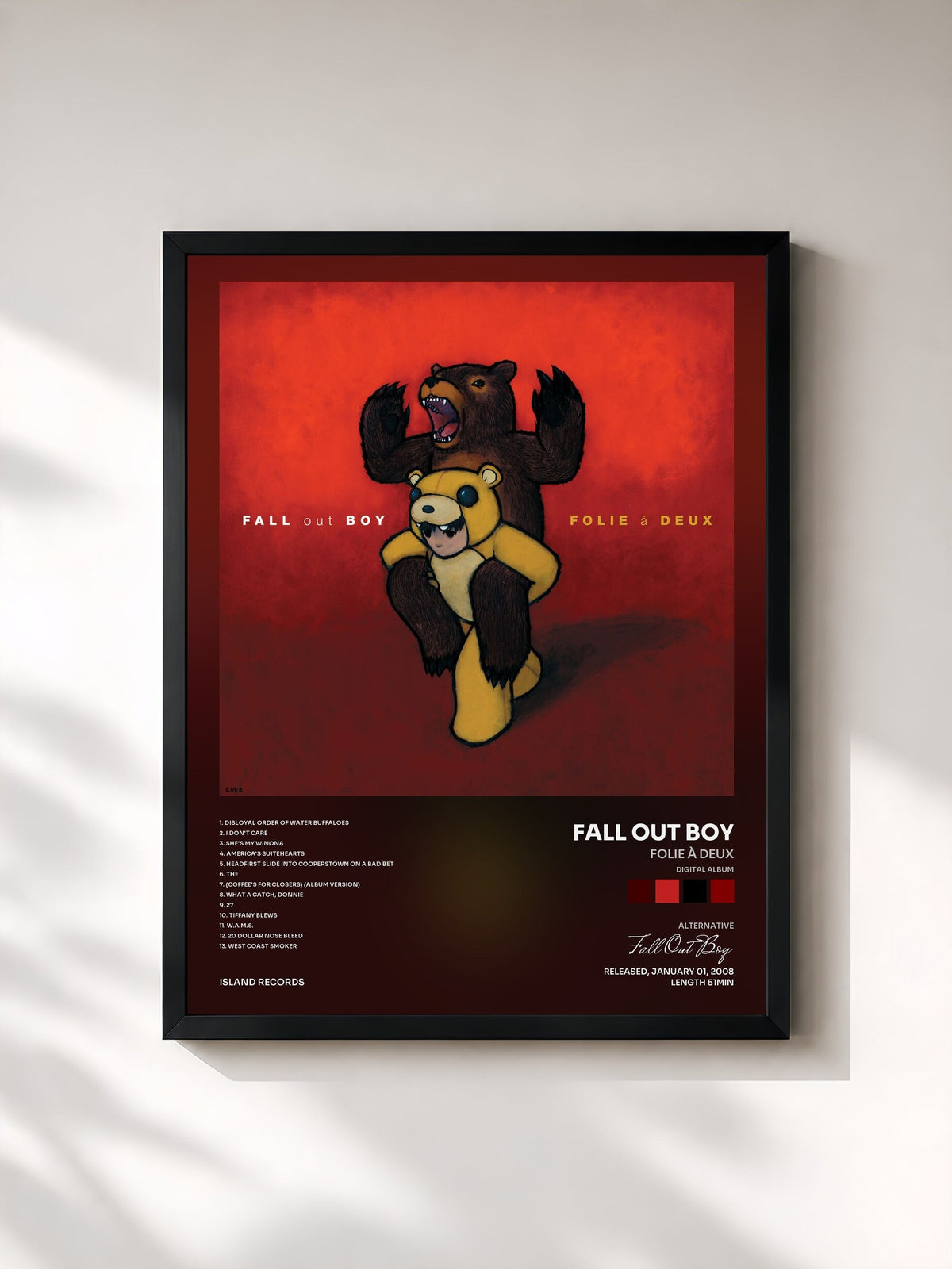 #noir Folie à Deux (Digital Album) by Fall Out Boy as a framed art print, black frame, printed and framed in France