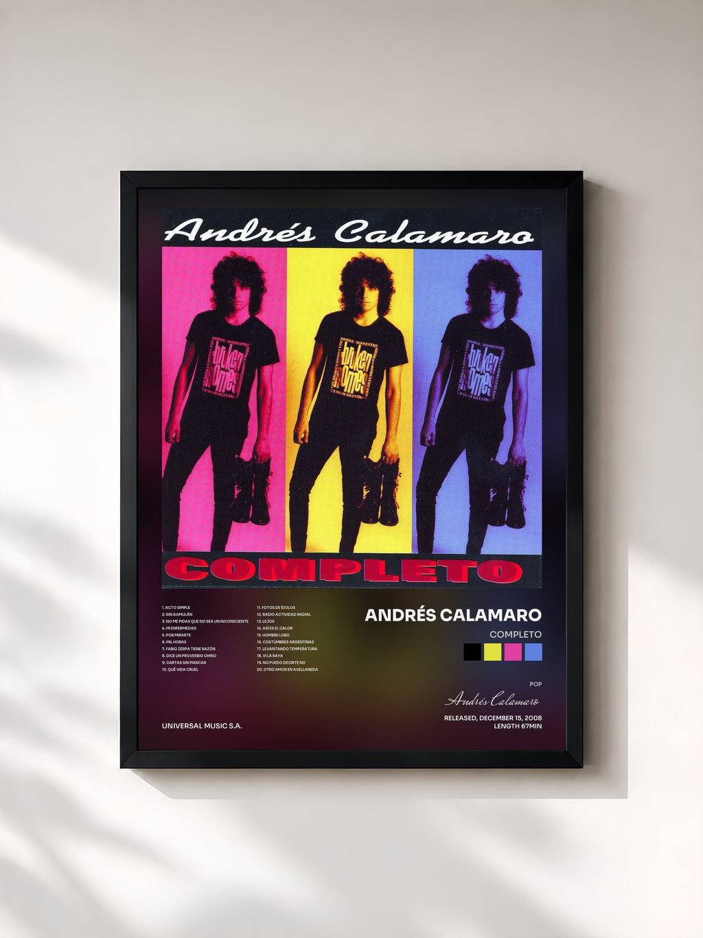 #noir Completo by Andrés Calamaro as a framed art print, black frame, printed and framed in France