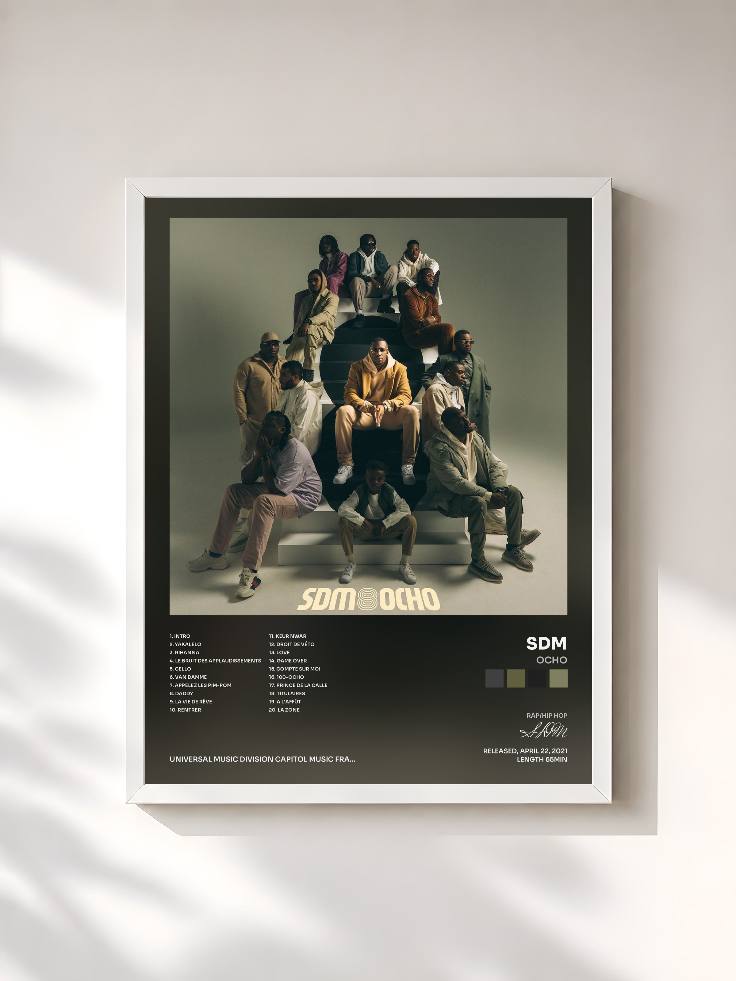 #blanc OCHO by SDM as a framed art print, white frame, printed and framed in France