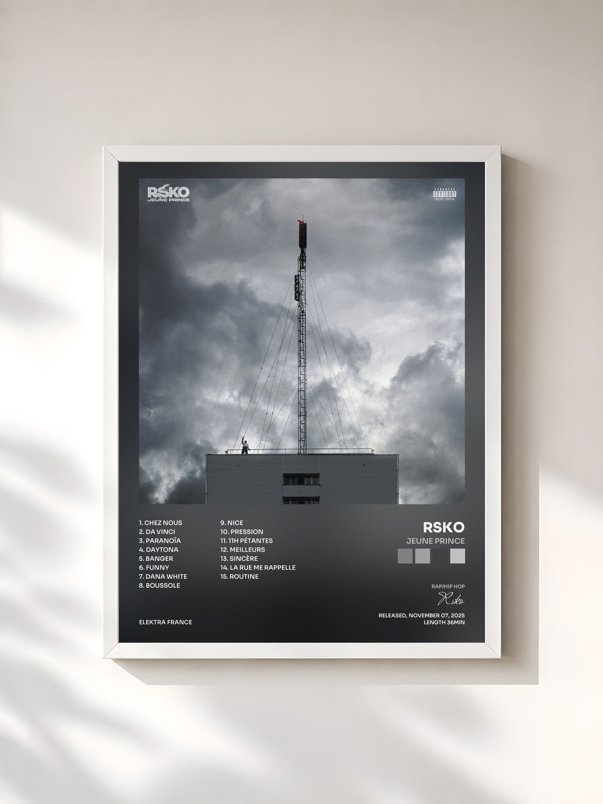 #blanc Jeune prince by Rsko as a framed art print, white frame, printed and framed in France