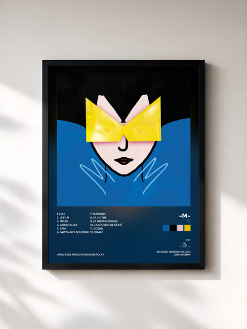 #noir îl by -M- as a framed art print, black frame, printed and framed in France