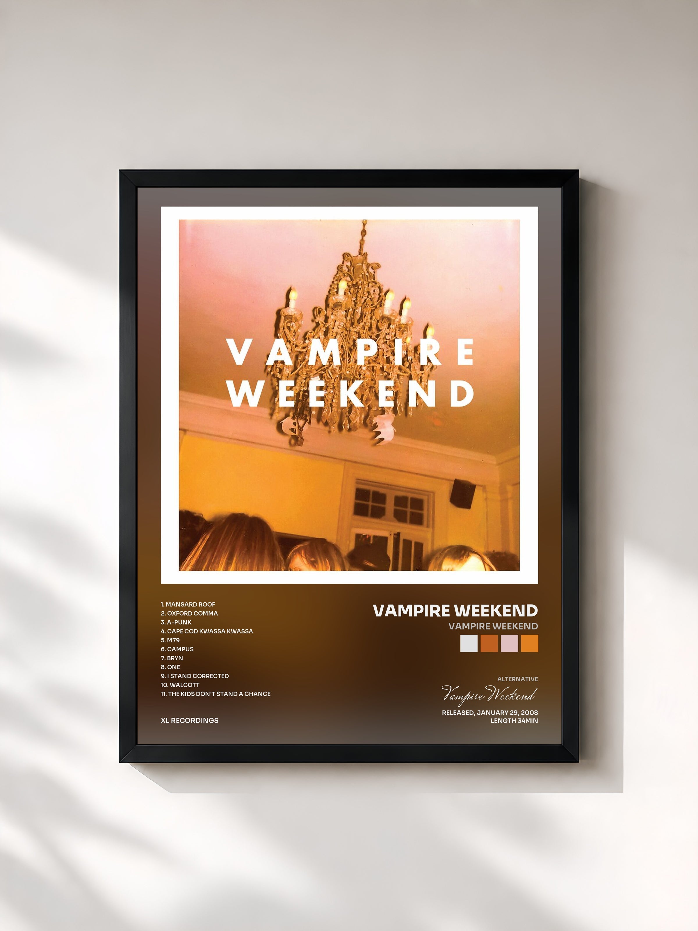 #noir Vampire Weekend by Vampire Weekend as a framed art print, black frame, printed and framed in France