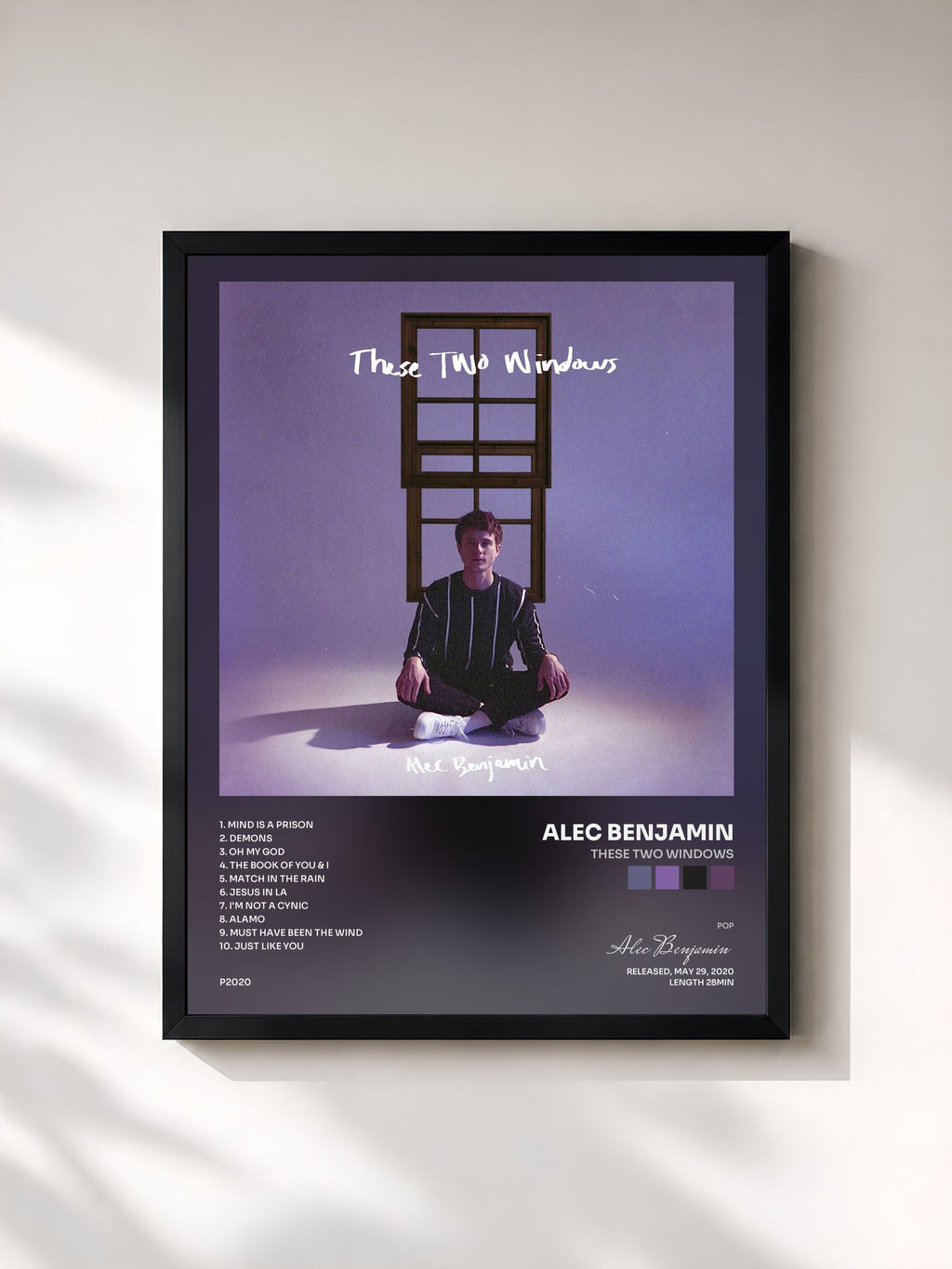 #noir These Two Windows by Alec Benjamin as a framed art print, black frame, printed and framed in France