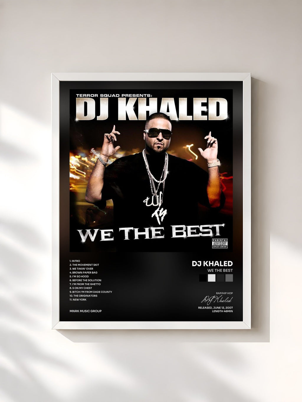 #blanc We The Best von DJ Khaled als gerahmter Kunstdruck, weißer Rahmen, gedruckt und gerahmt in Frankreich
