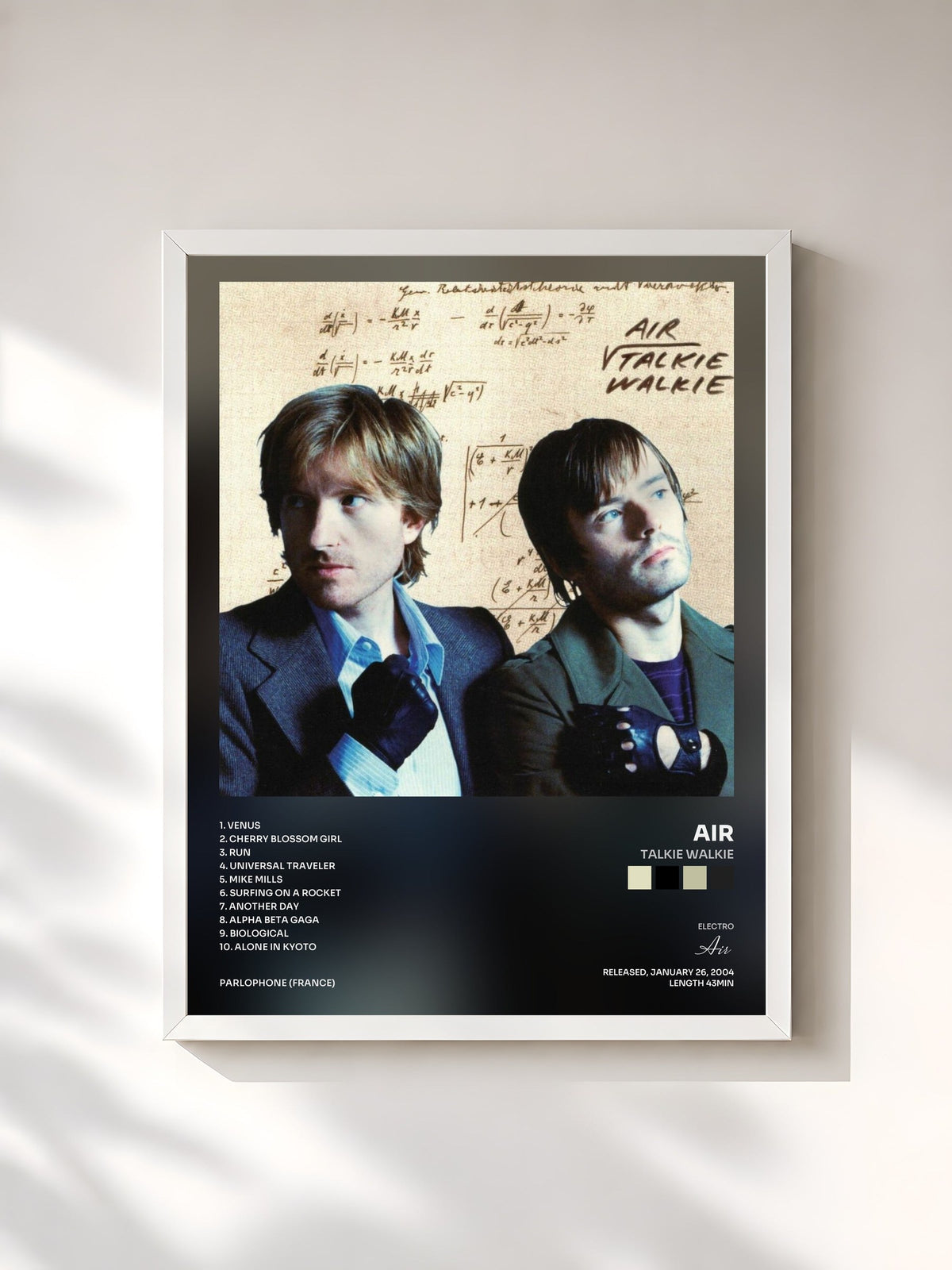 #blanc Tableau de l'album Talkie Walkie de Air, cadre blanc, imprimé et encadré en France