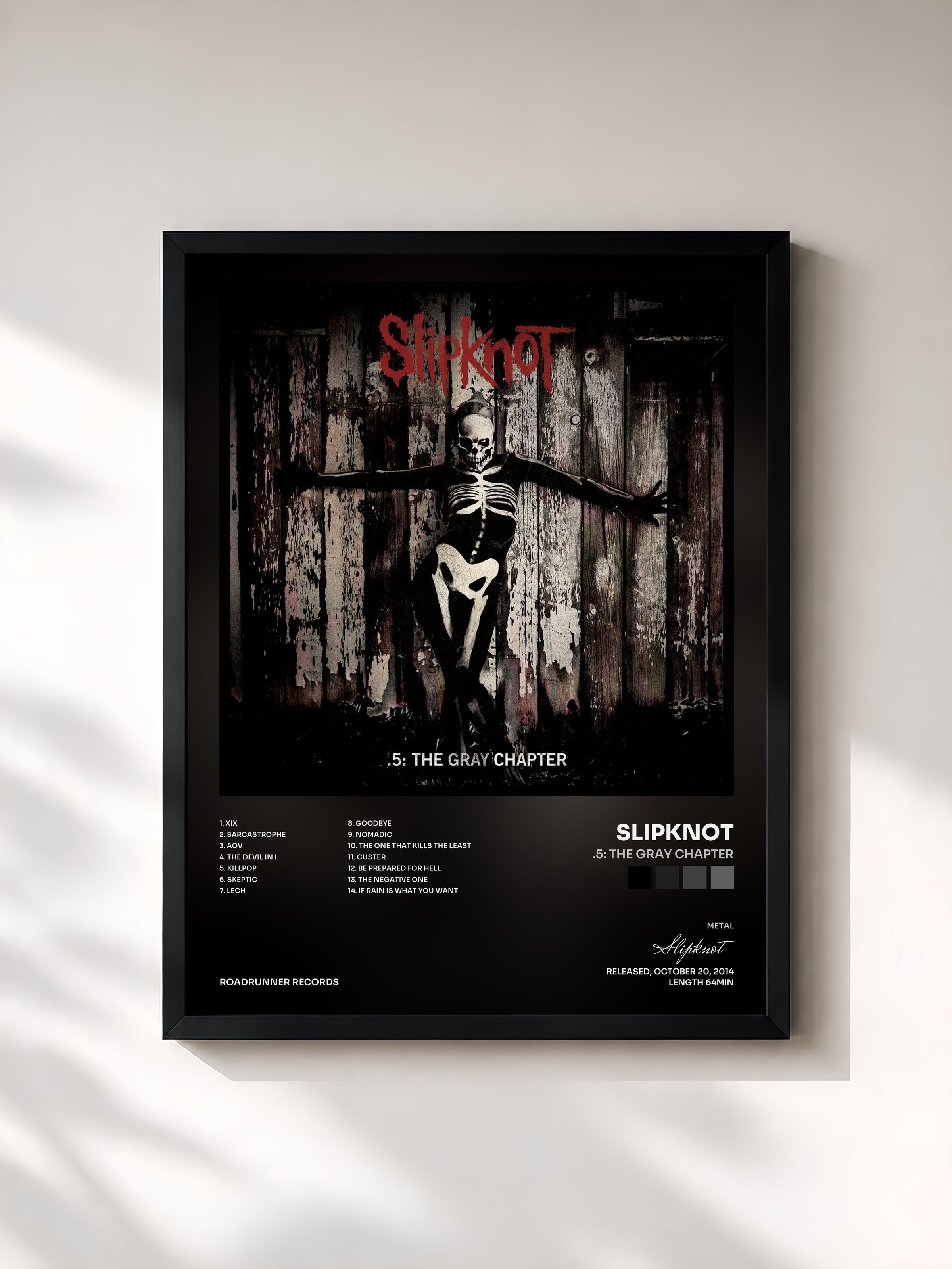 #noir .5: The Gray Chapter by Slipknot as a framed art print, black frame, printed and framed in France