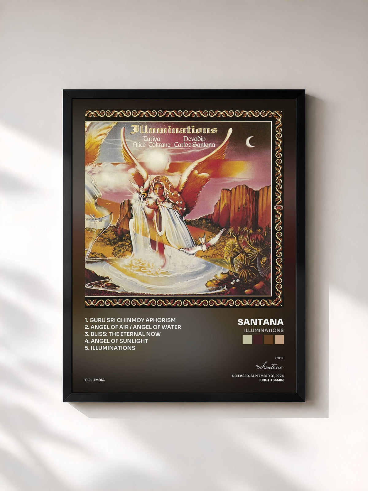 #noir Illuminations by Santana as a framed art print, black frame, printed and framed in France