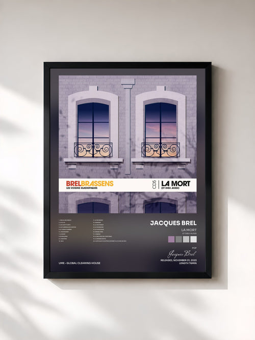 Jacques Brel · La mort (Et Dieu aussi) — Framed art print