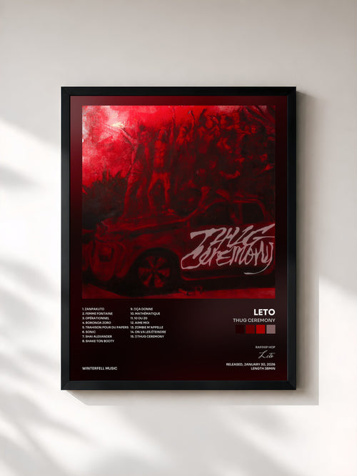 Leto · THUG CEREMONY — Affiche encadrée