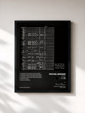 #noir Tableau de l'album Puzzle de Michel Berger, cadre noir, imprimé et encadré en France