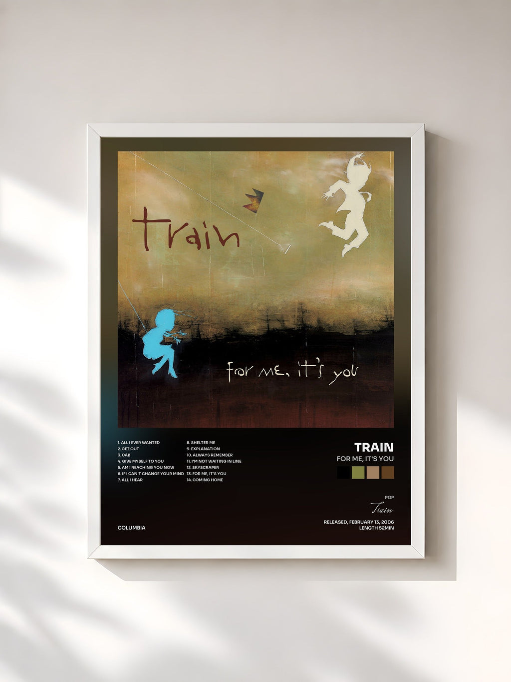 #blanc For Me, It's You von Train als gerahmter Kunstdruck, weißer Rahmen, gedruckt und gerahmt in Frankreich